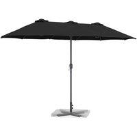 Berkfield Home Modern Garden Parasol Black 380 x 196 x 235 cm Powder-coated steel