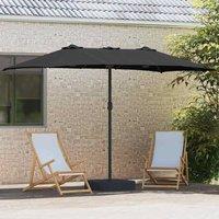 Berkfield Home Modern Garden Parasol Folding Black 385 x 209 x 244 cm Fabric