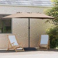 Berkfield Home Modern Garden Parasol Folding Taupe 385 x 209 x 244 cm Fabric