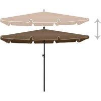 Berkfield Home Durable Garden Parasol with Pole 210x140 cm Taupe