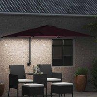Berkfield Home Traditional Garden Parasol Bordeaux red 248, 5 x 247, 5 x 119 cm Fabric in Burgundy