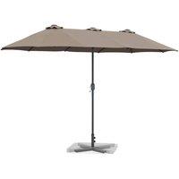 Berkfield Home Modern Garden Parasol Taupe 380 x 196 x 235 cm Powder-coated steel