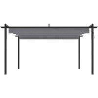 Berkfield Home Sturdy Garden Gazebo with Retractable Roof 4x3 m Anthracite in Black