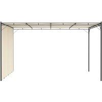 Berkfield Home Durable Garden Gazebo with Side Curtain 4x3x2.25 m Cream in Beige