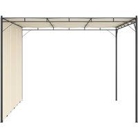 Berkfield Home Durable Garden Gazebo with Side Curtain 3x3x2.25m Cream in Beige