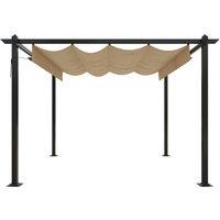 Berkfield Home Sturdy Garden Gazebo with Retractable Roof 3x3 m Taupe in Beige