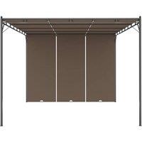 Berkfield Home Durable Garden Gazebo with Side Curtain 4x3x2.25 m Taupe