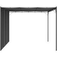 Berkfield Home Durable Garden Gazebo with Side Curtain 3x3x2.25 m Anthracite in Black