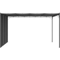 Berkfield Home Durable Garden Gazebo with Side Curtain 4x3x2.25 m Anthracite in Black