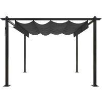 Berkfield Home Sturdy Garden Gazebo with Retractable Roof 3x3 m Anthracite in Black