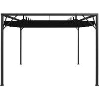 Berkfield Home Suitable Garden Gazebo with Retractable Roof Canopy 3x3 m Anthracite in Black