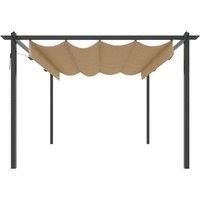 Berkfield Home Sturdy Garden Gazebo with Retractable Roof 4x3 m Taupe in Beige