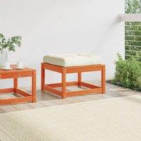 Berkfield Home Beautiful Garden Footstool with Cushions Wax Brown Solid Wood Pine