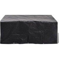 Berkfield Home Durable Garden Furniture Covers 2pcs 6 Person Poly Rattan 240x140cm in Black | Size: 240x140 cm