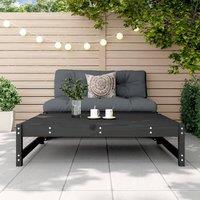 Berkfield Home Beautiful Garden Footstool Black 120x80 cm Solid Wood Pine