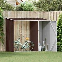 Berkfield Home Durable Garden Firewood Shed Brown 245x98x159 cm Galvanised Steel | Size: 245 x 98 x 159 cm