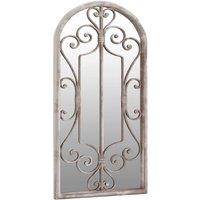 Berkfield Home Decorative Garden Mirror Sand 70x30 cm Iron for Outdoor Use in Cream