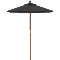 Berkfield Home Durable Garden Parasol with Wooden Pole Black 196x231 cm