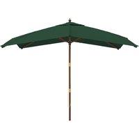 Berkfield Home Durable Garden Parasol with Wooden Pole Green 300x300x273 cm | Size: 300 x 300 x 273 cm