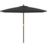 Berkfield Home Durable Garden Parasol with Wooden Pole Black 299x240 cm