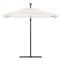 Berkfield Home Durable Garden Parasol with Steel Pole White 246x246x230 cm | Size: 246 x 246 x 230 cm