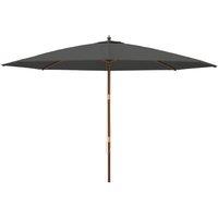 Berkfield Home Durable Garden Parasol with Wooden Pole Anthracite 400x273 cm in Dark Grey