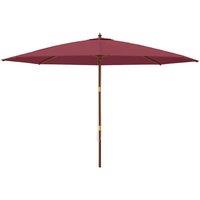 Berkfield Home Durable Garden Parasol with Wooden Pole Bordeaux Red 400x273 cm