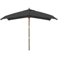 Berkfield Home Durable Garden Parasol with Wooden Pole Anthracite 300x300x273 cm in Charcoal | Size: 300 x 300 x 273 cm