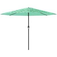 Berkfield Home Durable Garden Parasol with Steel Pole Green 388x388x248 cm in Aqua | Size: 388 x 388 x 248 cm