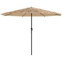 Berkfield Home Durable Garden Parasol with Steel Pole Brown 324x324x247 cm | Size: 324 x 324 x 247 cm