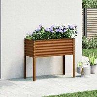 Berkfield Home Decorative Garden Planter 100x41x90 cm Weathering Steel in Brown | Size: 100 x 41 x 90 cm