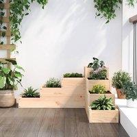 Berkfield Home Beautiful Garden Planter 4-Tier 80.5x79x36 cm Solid Wood Pine in Natural