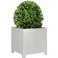 Berkfield Home Durable Garden Planter 40x40x40 cm Stainless Steel in Silver | Size: 40 x 40 x 40 cm