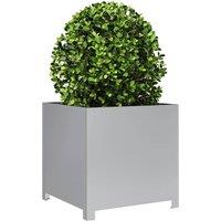 Berkfield Home Durable Garden Planter 50x50x50 cm Galvanised Steel in Silver | Size: 50 x 50 x 50 cm
