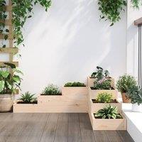 Berkfield Home Beautiful Garden Planter 4-Tier 106x104.5x36 cm Solid Wood Pine in Natural