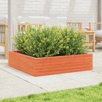 Berkfield Home Decorative Garden Planter Wax Brown 90x90x23 cm Solid Wood Pine | Size: 90 x 90 x 23 cm