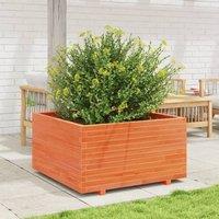 Berkfield Home Beautiful Garden Planter Wax Brown 90x90x49.5 cm Solid Wood Pine