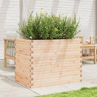 Berkfield Home Beautiful Garden Planter 90x60x68.5 cm Solid Wood Pine in Light Tan