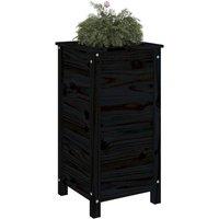 Berkfield Home Beautiful Garden Planter Black 40x40x78 cm Solid Wood Pine | Size: 40 x 40 x 78 cm