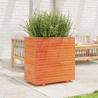 Berkfield Home Beautiful Garden Planter Wax Brown 70x40x72 cm Solid Wood Pine | Size: 70 x 40 x 72 cm