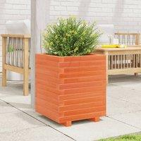 Berkfield Home Beautiful Garden Planter Wax Brown 40x40x49.5 cm Solid Wood Pine