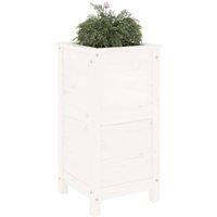 Berkfield Home Beautiful Garden Planter White 40x40x78 cm Solid Wood Pine | Size: 40 x 40 x 78 cm