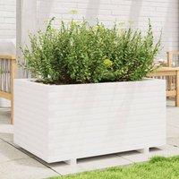 Berkfield Home Decorative Garden Planter White 90x60x49.5 cm Solid Wood Pine