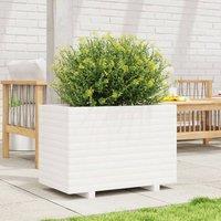 Berkfield Home Decorative Garden Planter White 70x40x49.5 cm Solid Wood Pine