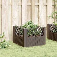 Berkfield Home Beautiful Garden Planter with Pegs Brown 43.5x43.5x43.5 cm PP