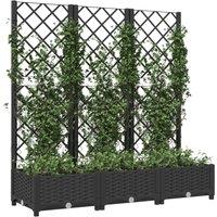 Berkfield Home Beautiful Garden Planter with Trellis Black 120x40x121.5 cm PP