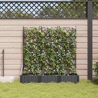 Berkfield Home Durable Garden Planter with Trellis 3 pcs Black 120x40x125.5 cm