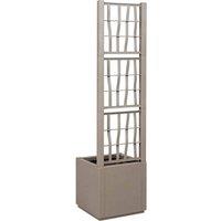 Berkfield Home Modern Garden Planter with Trellis - Light Brown - 36x36x140 cm - PP in Grey | Size: 36 x 36 x 140 cm