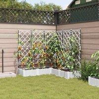 Berkfield Home White Garden Planter with Trellis 5 pcs White 120x120x125.5 cm
