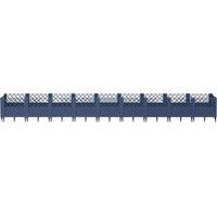 Berkfield Home Beautiful Garden Planter with Pegs Blue Grey 363.5x43.5x43.5 cm PP in Dark Grey